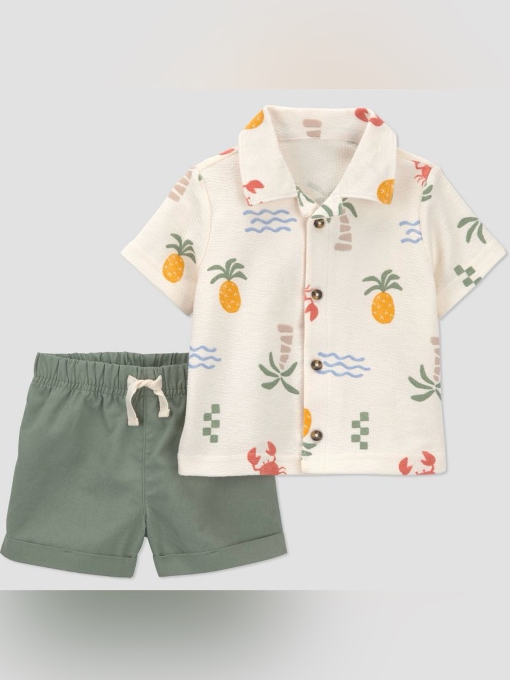 Carter’s Baby Boy Tropical Crab Pineapple Shirt & Shorts Set 6M
